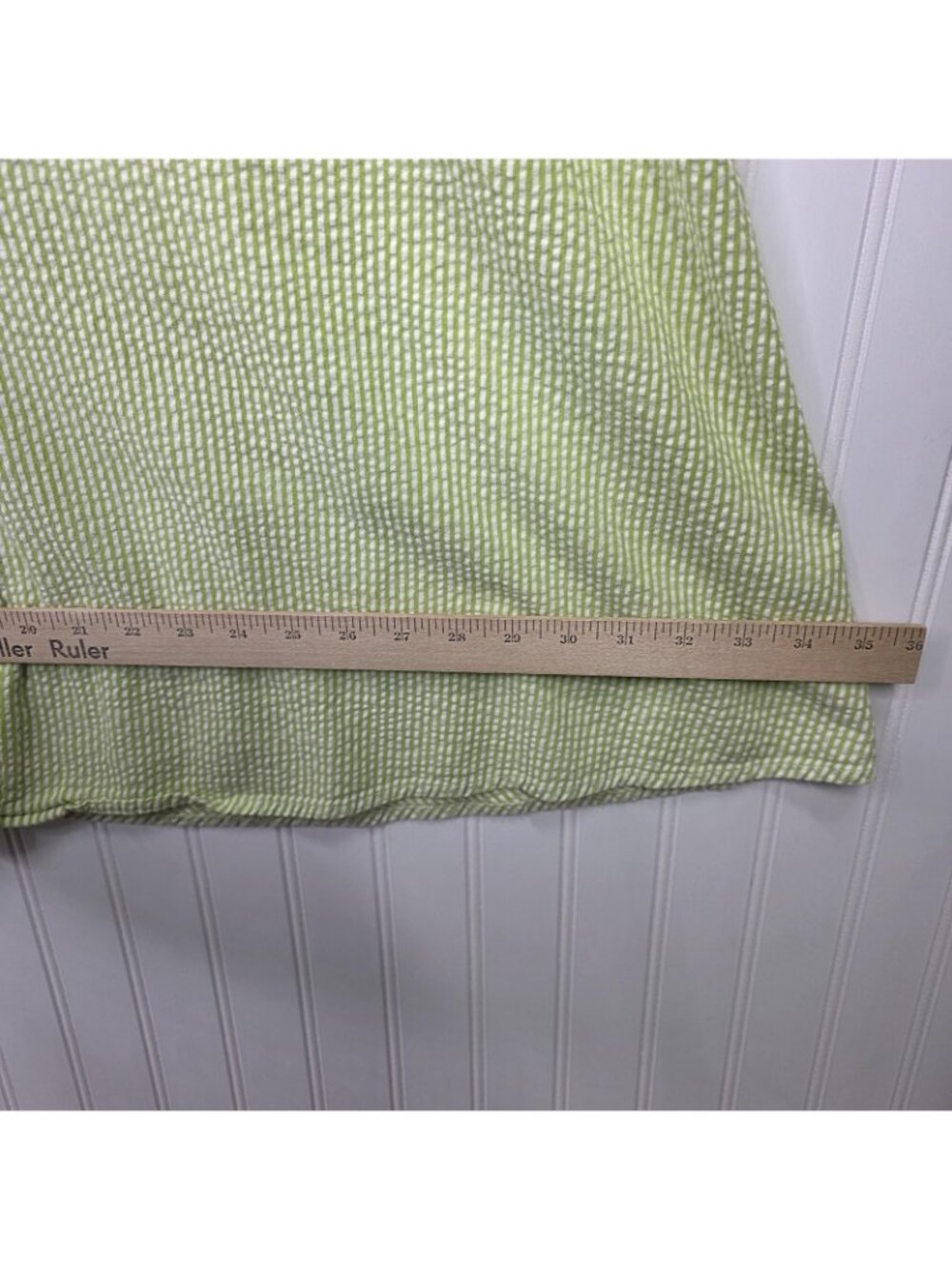 JG Hook Dress 8 Green Striped Seersucker Midi Button Up Nautical Coastal Casual - Picture 11 of 11